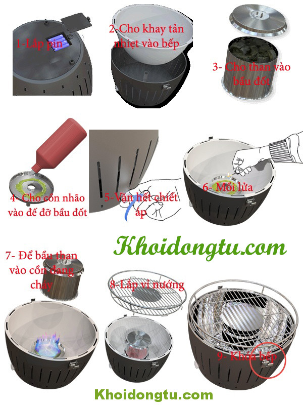 Hướng dẫn các bước sử dụng bếp Nướng Than Hoa LG435
