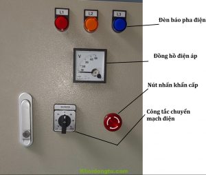 Mặt trước của Tủ điện chống mất pha đơn giản